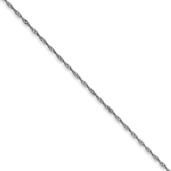 1mm, 14k White Gold, Singapore Chain, 18 Inch - Picture 1 of 8